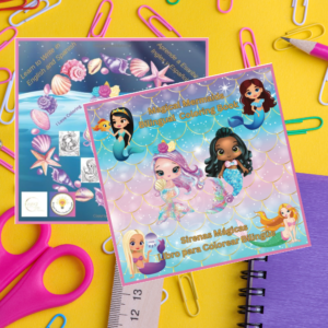 Mermaids 3 in 1 Bilingual Coloring Book