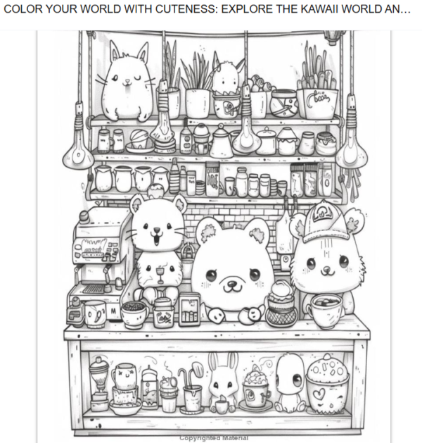 Kawaii World Cute Coloring Book - Image 2