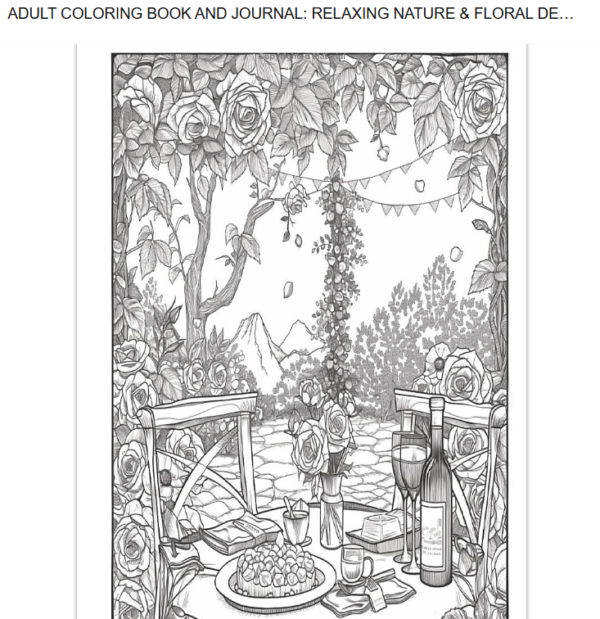 Adult Coloring Book and Journal: Relaxing Nature & Floral Designs with Poems - Image 4