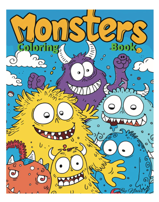 Cute and Unique Monsters Coloring Book for Kids and Adults: 40 cute monsters ready to color