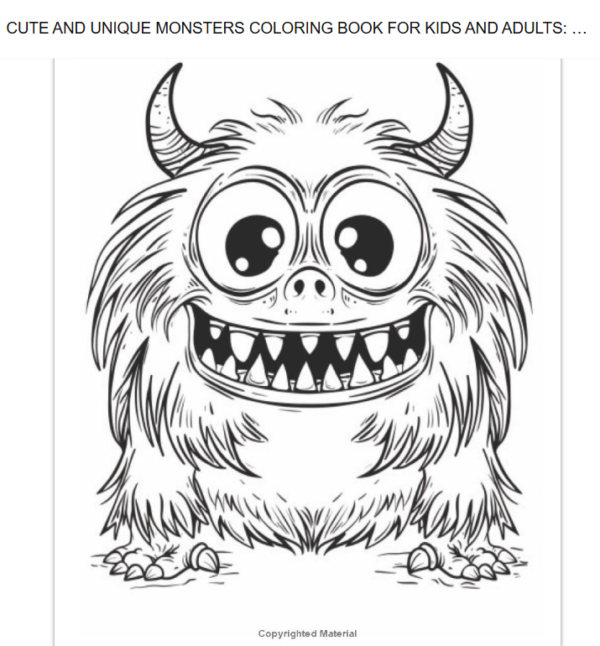 Cute and Unique Monsters Coloring Book - Image 4
