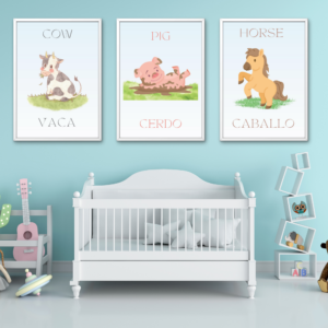Farm Animals Nursery Wall Art for Children