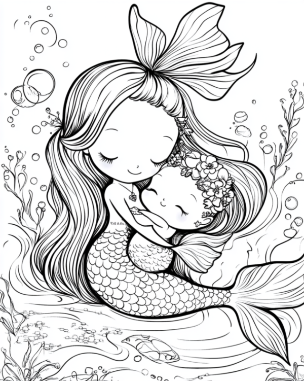 Mermaids 3 in 1 Bilingual Coloring Book - Image 6
