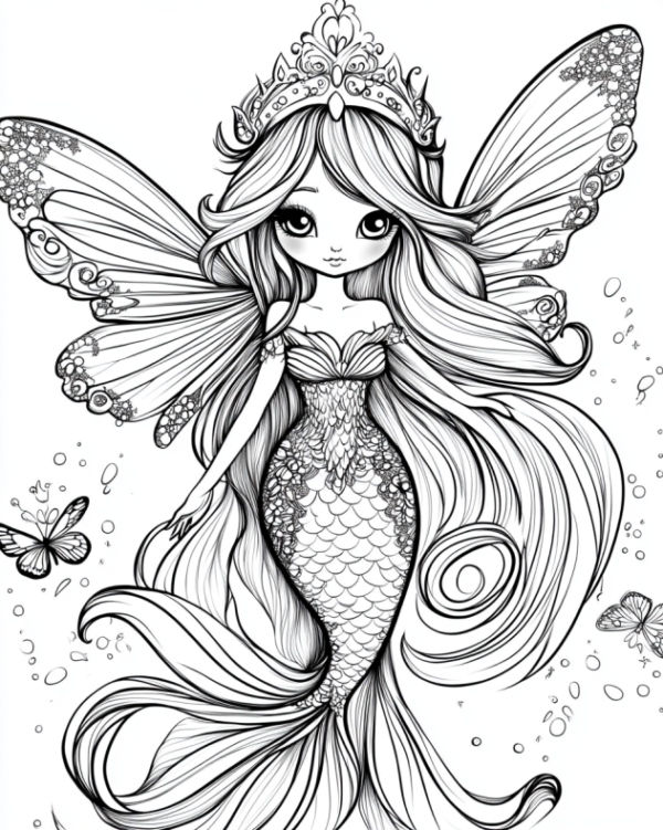 Mermaids 3 in 1 Bilingual Coloring Book - Image 3